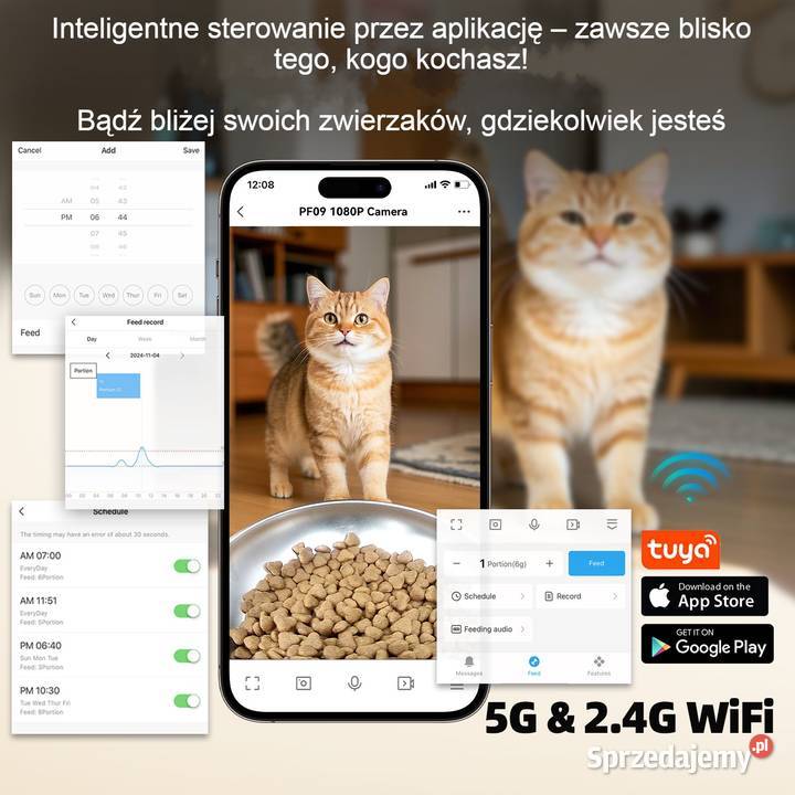 Podajnik karmy 3L ze stali nierdzewnej z WIFI i Łódź