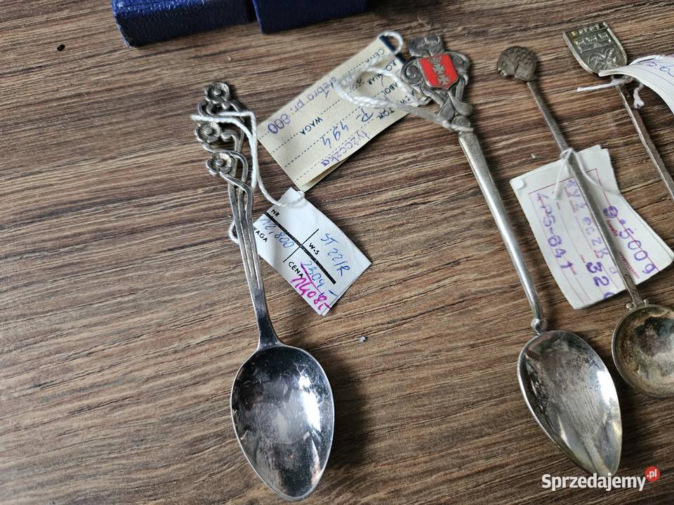 9x łyżeczka srebna Próba 725 do 800