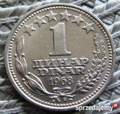 Jugosławia 1 Dinar 1965r i 1968r Kalisz
