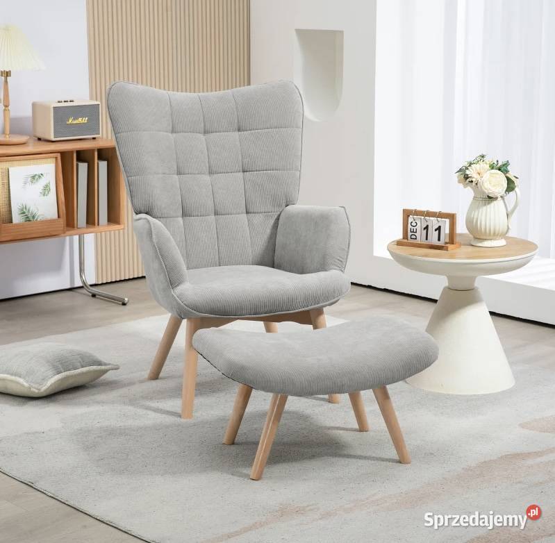 Fotel akcentowy w stylu skandynawskim Szary Nowy Sącz