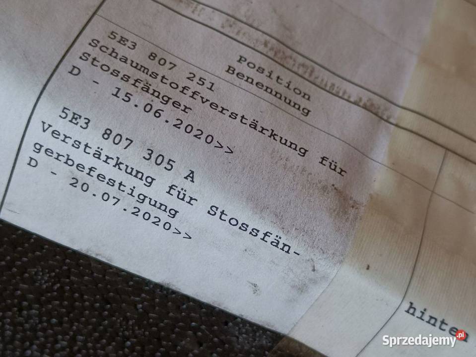 SKODA OCTAVIA IV ABSORBER BELKA ZDERZAKA TYŁ osobowe Wzmocnienia, belki i wsporniki Pleszew sprzedam