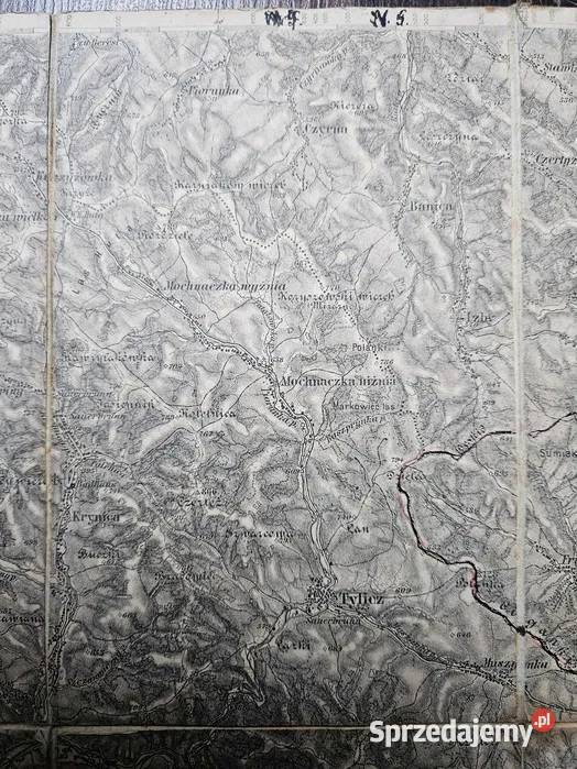Przedwojenna mapa BartfeldMuszyna 175000 warmińsko-mazurskie Olsztyn sprzedam