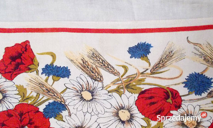 maki bieżnik prl vintage makatka w maki lnaina
