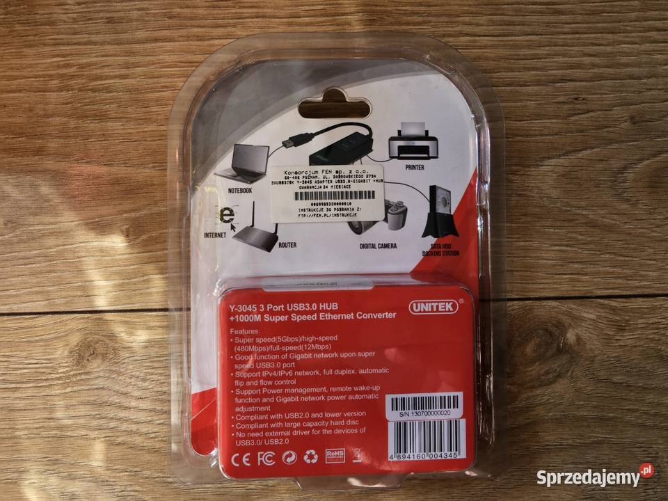 Replikator portów USB30 Unitek karta Ethernet Warszawa