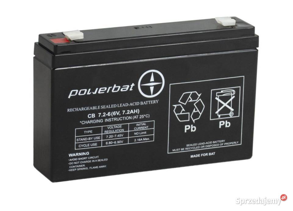 Akumulator żelowy POWERBAT CB 726 6V 72Ah Układ elektryczny Starogard Gdański sprzedam