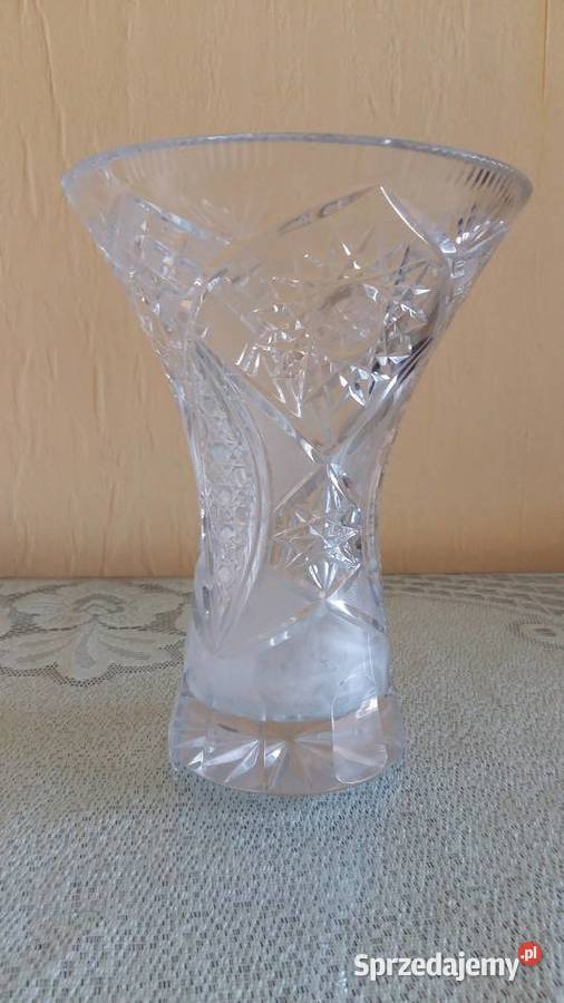 Wazon kryształowy duży kryształ ozdobny vintage przezroczysty łódzkie Łódź sprzedam