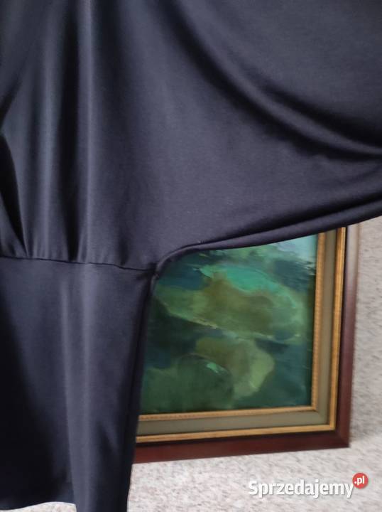 bluzka lejąca elegancka kimono wizytowa szerokie czarny