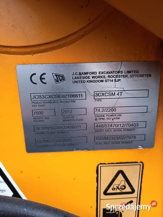 Koparko ładowarka JCB 3cx 11168h Koparko ładowarki Przybysławice sprzedam