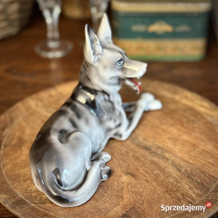 Figurka psa porcelana Wałbrzych PRL Myszków sprzedam