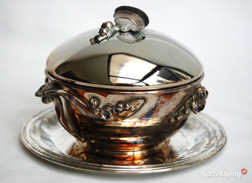 Posrebrzana cukiernica platerowana srebrem Lublin