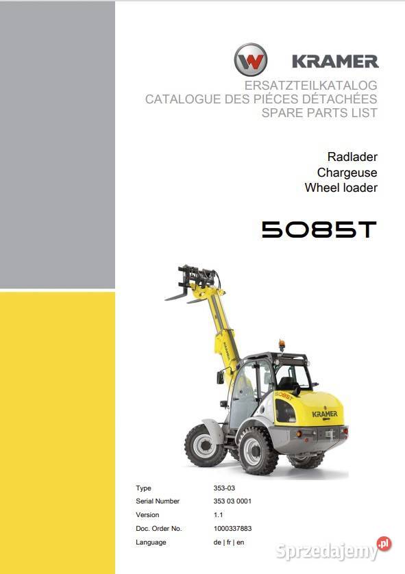 Katalog części ładowarka kołowa Kramer seria