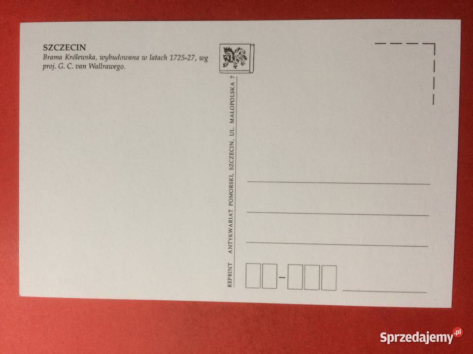 828 Reprint Brama Królewska Szczecin