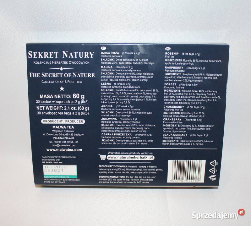 Malwa herbata owocowa zestaw na prezent święta 6 sprzedam