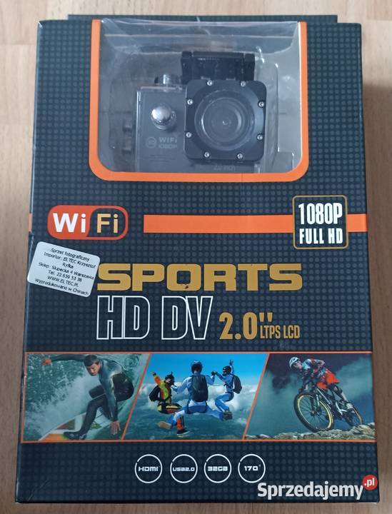 Nowa Kamera Sportowa FULL HD WiFi Rejestrator Jazdy 170 Stop