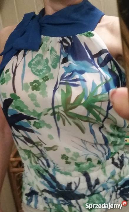 bluzka zwiewna letnia hawajska palmy lekka Inny materiał Kielce