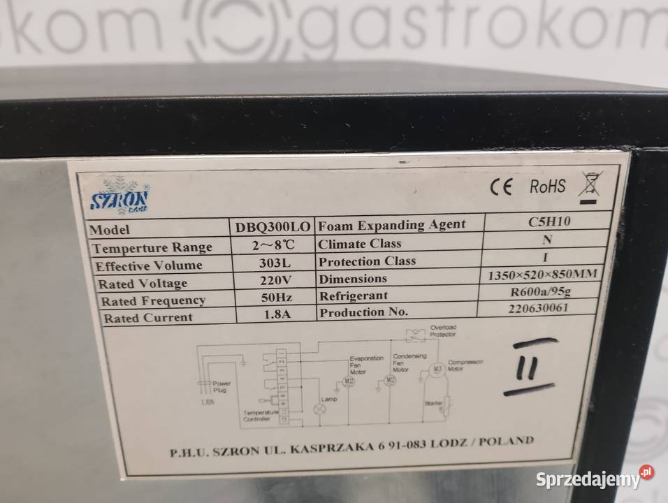 Witryna chłodnicza barowa 3drzwiowa 303L Szron Wrocław