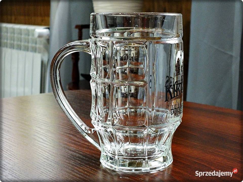 Niemiecki Szklany Kufel do piwa z uchem Kirchers