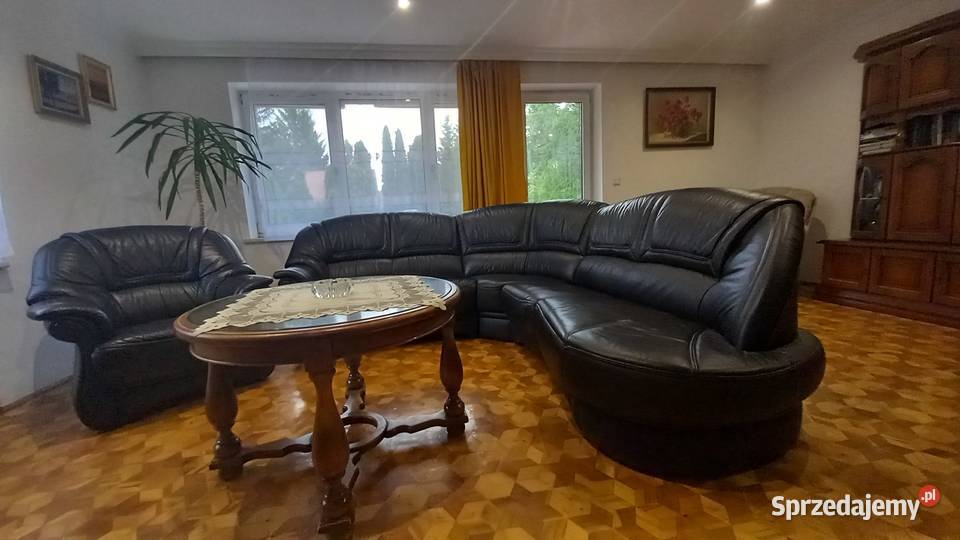 Skórzany Narożny Komplet Wypoczynkowy Leśna