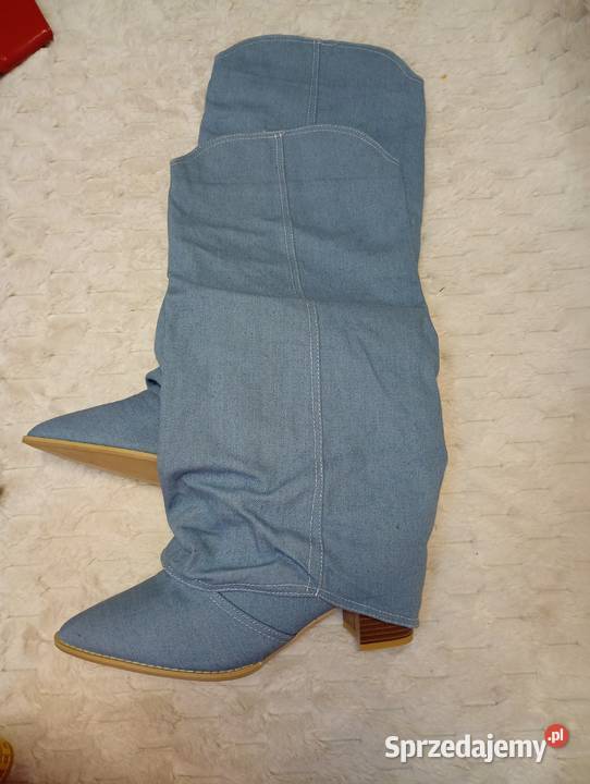 42 niebieskie dżinsowe Kozaki kowbojki 27cm Kraków