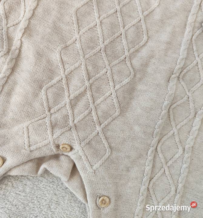 Kombinezon 68 beżowy sweterkowy bawełna dzianina H&M Kombinezony i śpiworki zachodniopomorskie Szczecin