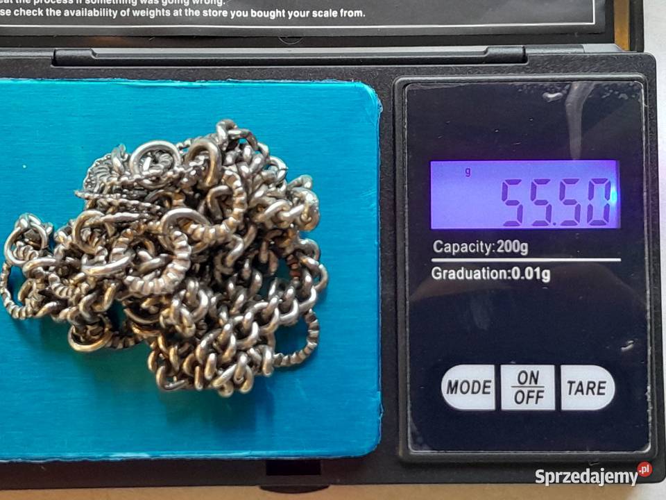 Stary łańcuszek naszyjnik i bransoletka zestaw Dąbrowa Górnicza