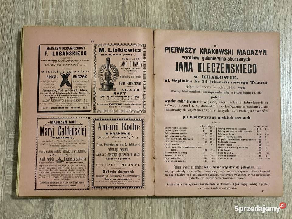 Kalendarz Krakowski Józefa Czecha na 1894 Bochnia