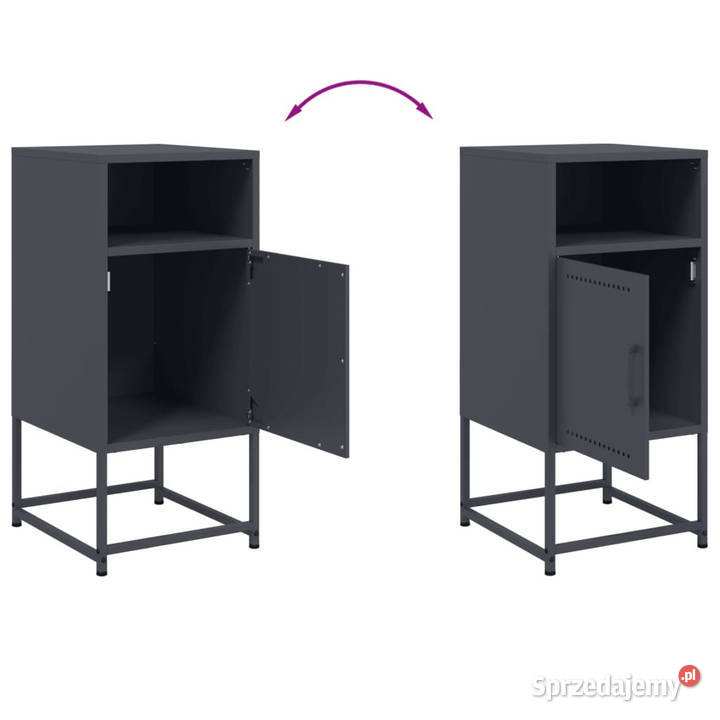 Szafka nocna antracytowa 36x39x78 stal WM846570 Warszawa sprzedam