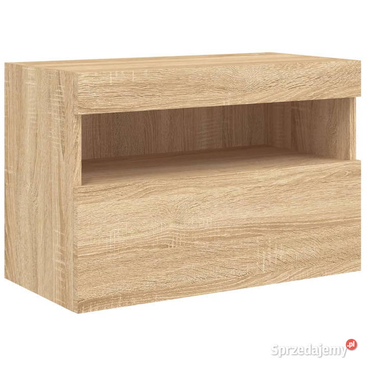 Ścienna szafka TV z LED dąb sonoma 60x30x40