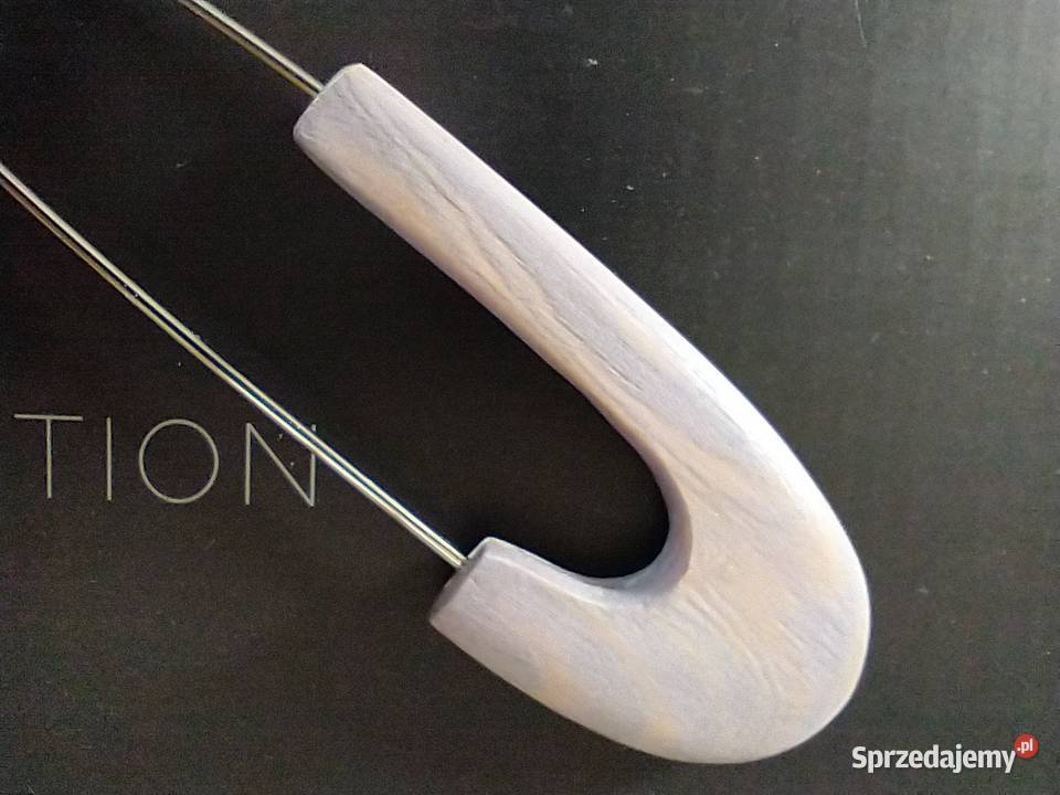 Lawendowa agrafka broszka drewno rękodzieło Łódź