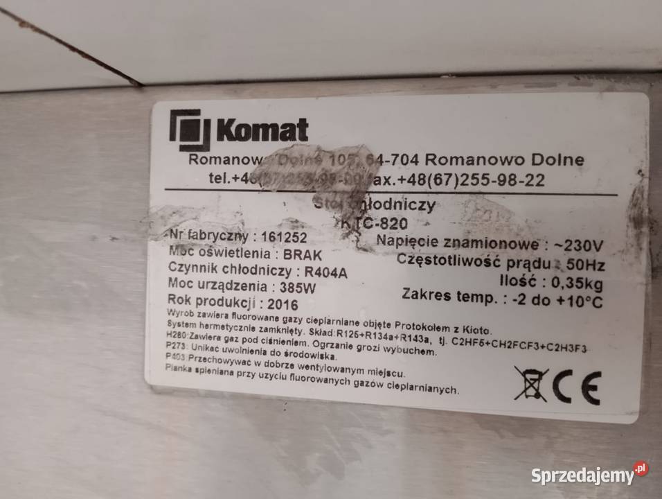 Stół chłodniczy z 4 szufladami z przedłużonym sprzedam