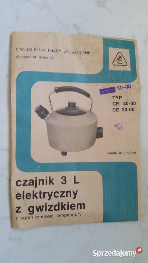 Czajnik elektryczny 3 L z gwizdkiem Typ CE5000 lubelskie Puławy sprzedam