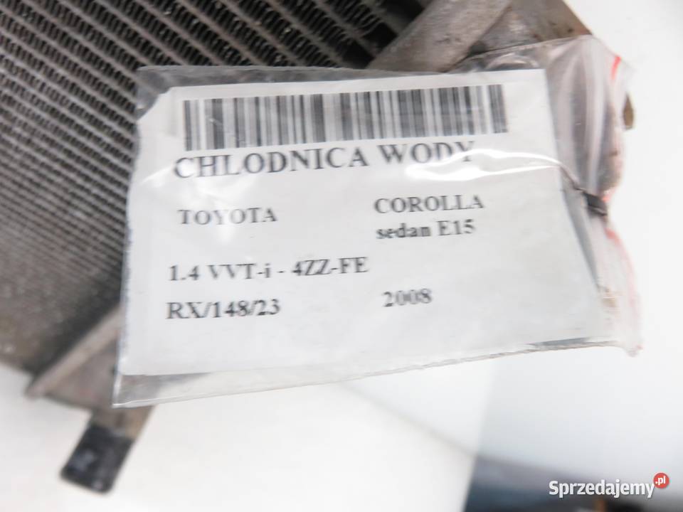 CHŁODNICA WODY TOYOTA COROLLA E15 14 VVT osobowe sprzedam