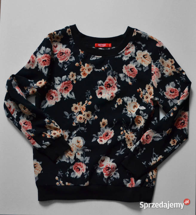 czarna bluzka bluza w kwiaty S Rozmiar 36(S) Warszawa