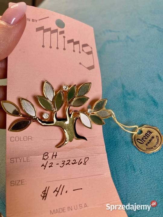 Nowy baśniowy komplet broszka drzewo klipsy Nisko