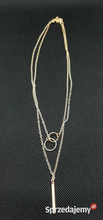 Naszyjnik z geometryczną zawieszką złoty Naszyjniki Radom