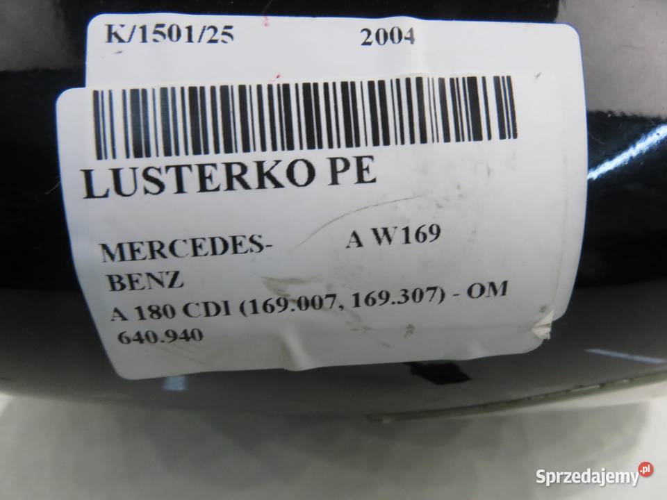 LUSTERKO PRAWE MERCEDESBENZ A W169 A3140418 160