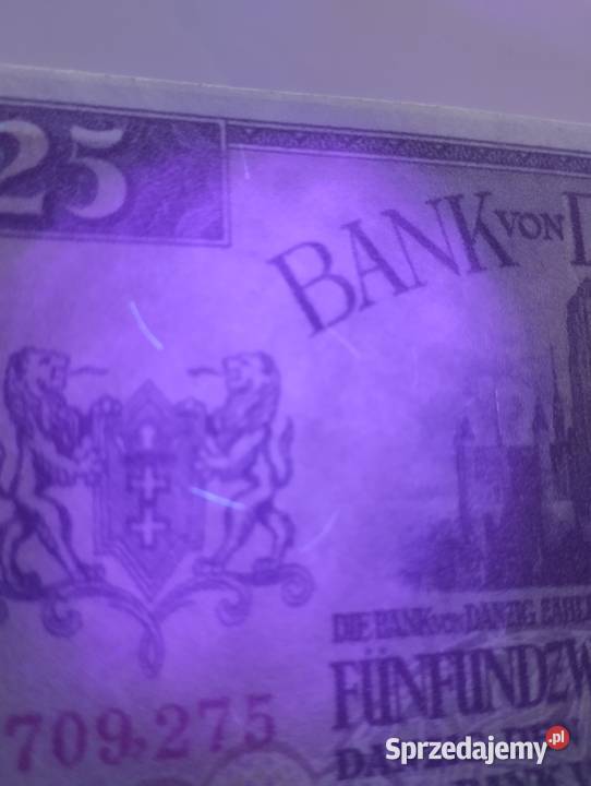 WOLNE MIASTO GDAŃSK 25 gulden 1924 UNC seria B Białystok