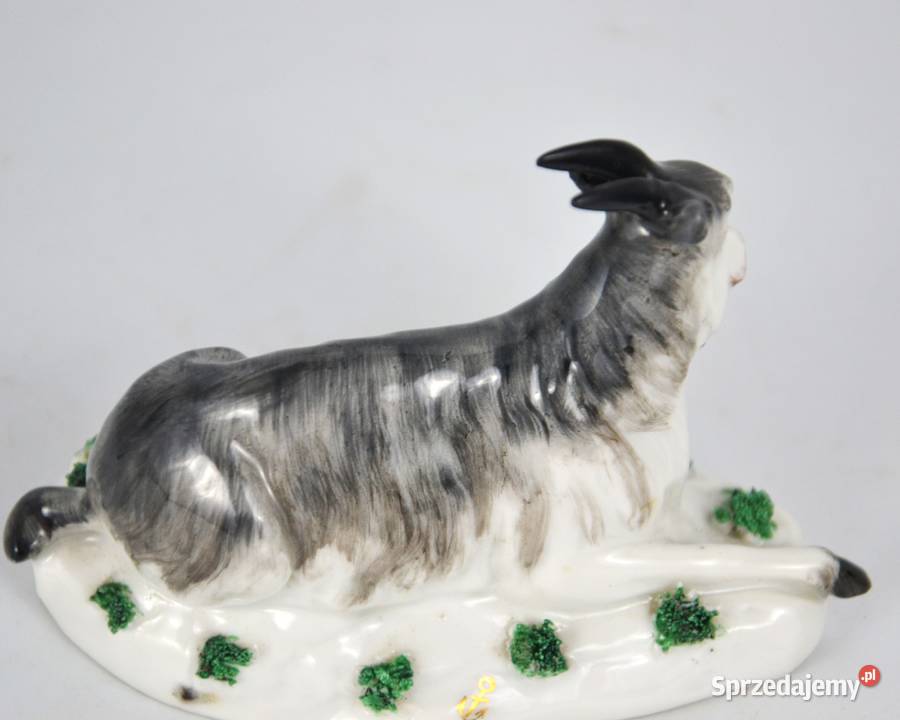 Kozioł leżący porcelana Edm Samson Francja XIXw Bronisze sprzedam