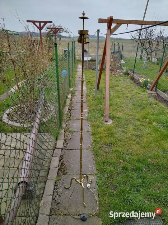 Stara mosiężna lampa podłogowa Nowogard