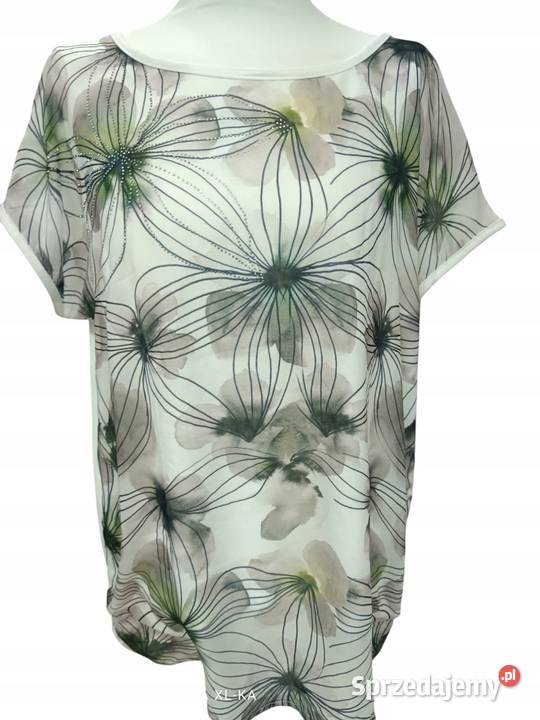 Piękna Bluzka damska dzianinowa z szyfonem