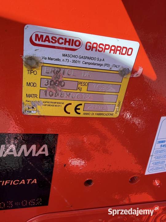 Agregat brona wirowa wirnikowa 3 m Maschio DC Glebogryzarki mazowieckie Myszyniec