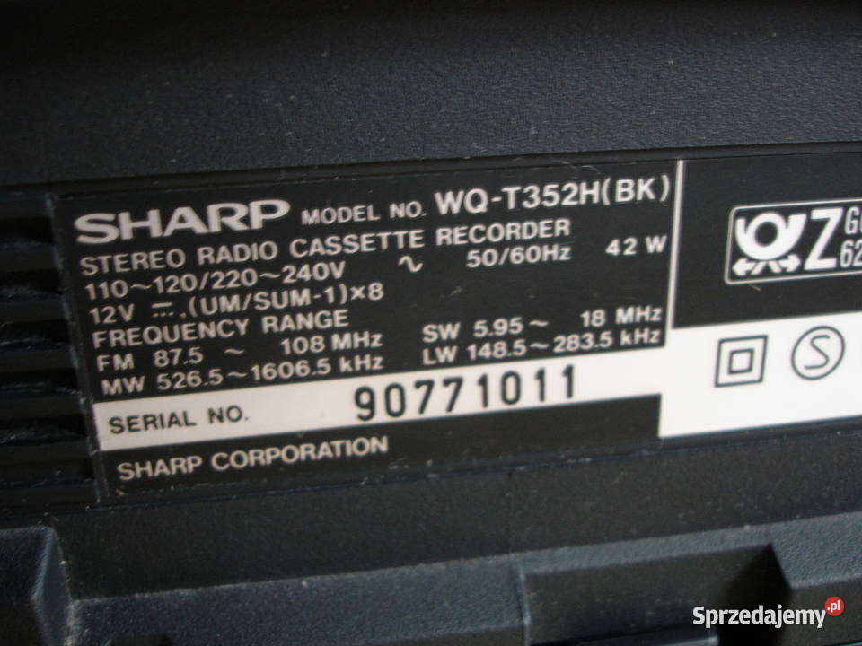 Radiomagnetofon SHARP WQT352H Zielona Góra