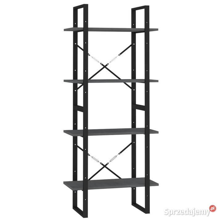 vidaXL Regał na książki 4 półki szary 60x30x140 Półki