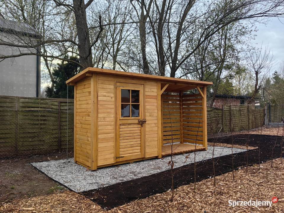 Domek narzędziowy drewniany 2 x 11m z drewutnią