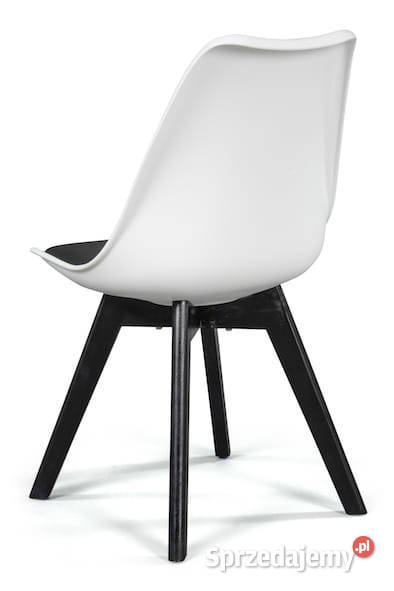 Białe Krzesło Dublin Z Poduszką Czarną Wysyłka 48cm