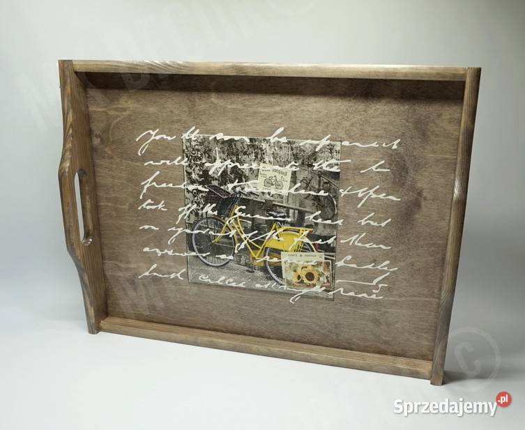 Drewniana taca prostokątna DECOUPAGE wielokolorowy Akcesoria kuchenne