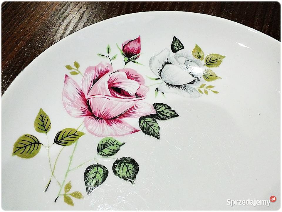 Talerz Talerze Lubiana 19 Motyw Róża i Złoty Żary