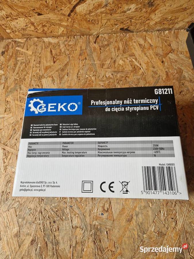Profesjonalny Nóż Termiczny Geko G81211 250W do Głogowa sprzedam