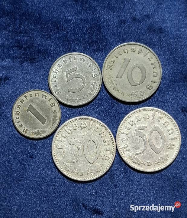 5 x monety III Rzesza 151050 Reichspfennig róźne