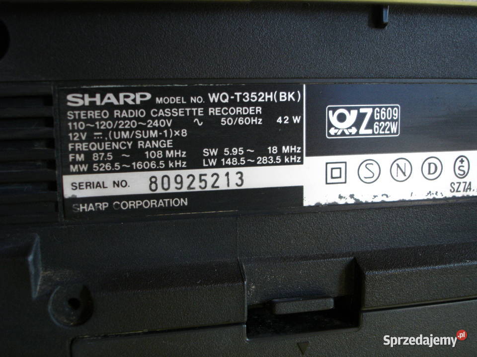 Radiomagnetofon SHARP WQT352H Zielona Góra sprzedam